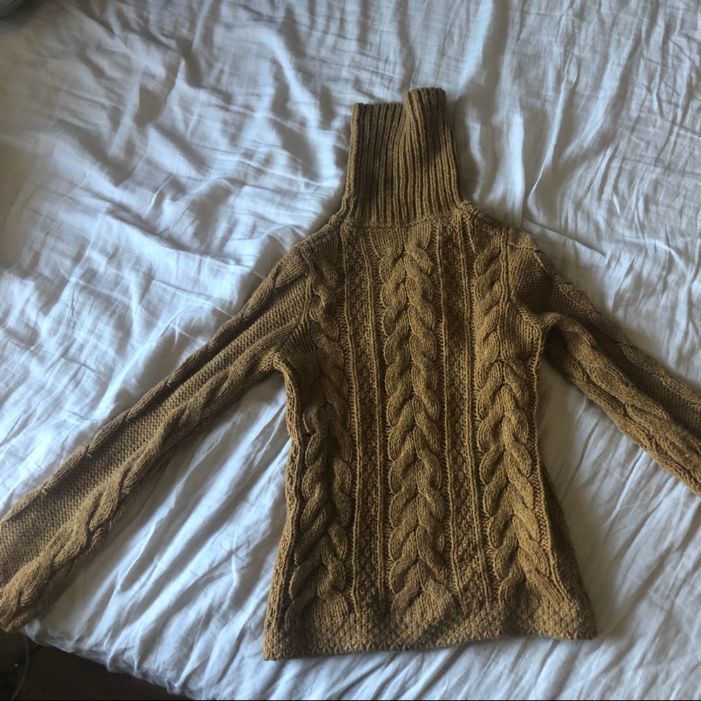 Stile Benetton turtleneck sweater brown yellow